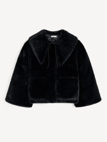 JACQUIE FAKE FUR Jakke Sort