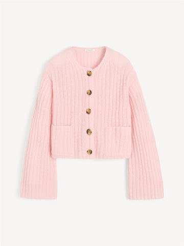 CIERROU RIB Cardigan Rosa