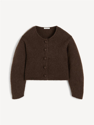 ZHAREA Ull Cardigan Mørkebrun