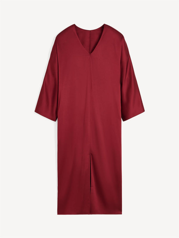 LUCINA Sateng kjole Burgunder