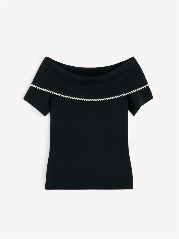 HETHA "Off Shoulder" Topp med perler