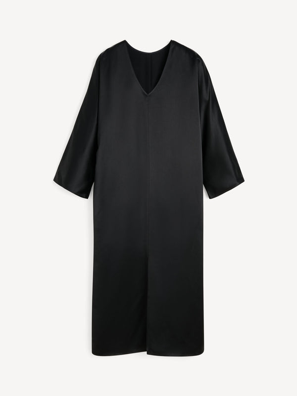 LUCINA Sateng kjole Sort