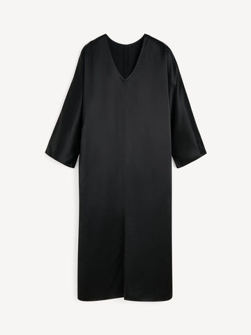 LUCINA Sateng kjole Sort