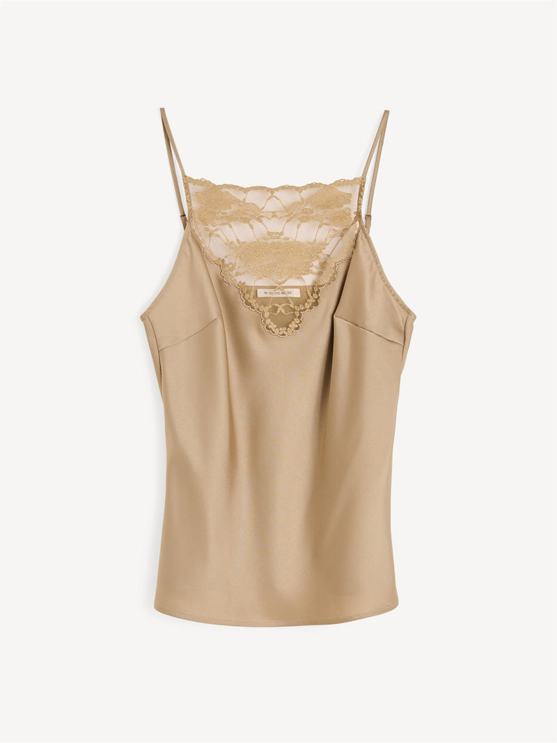 LEEBA Topp med Blonder Beige