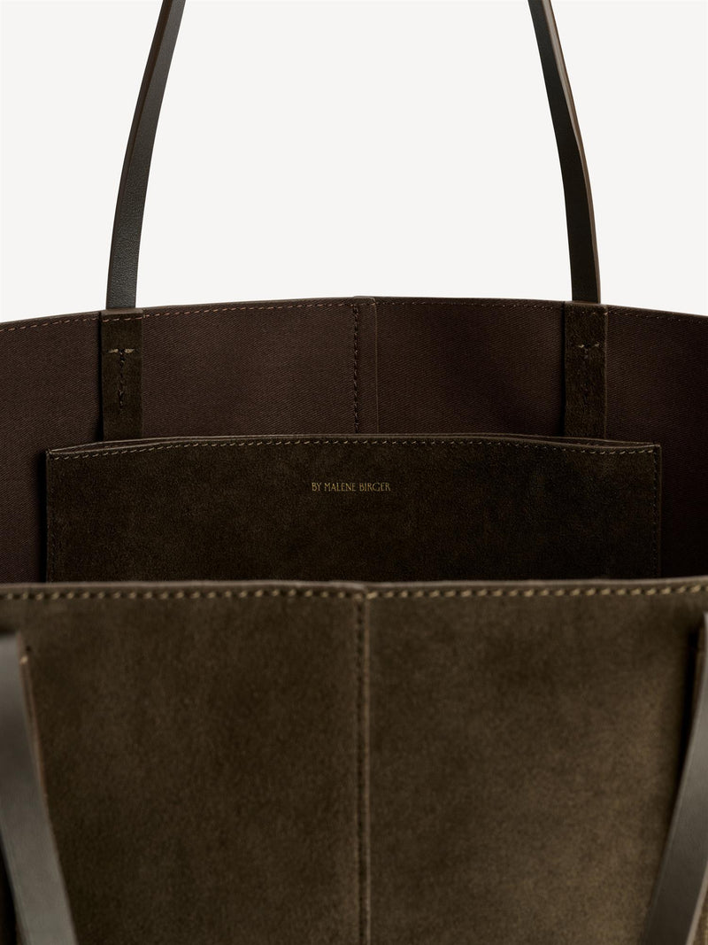 ABILLA Veske med semsket skinn Mørkebrun