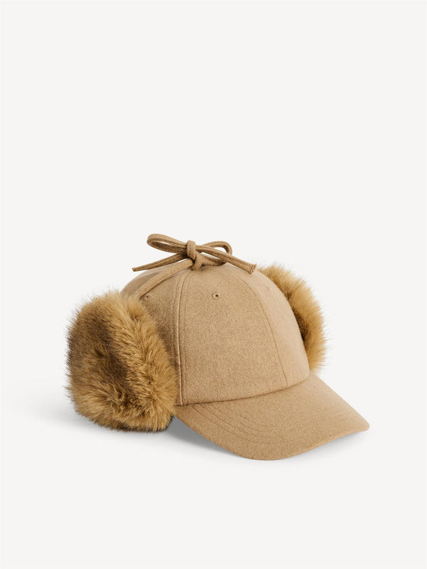 TANNA caps/lue med Faux Fur Beige