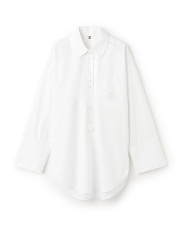 MAYE Oversized Skjorte i organisk bomull Hvit