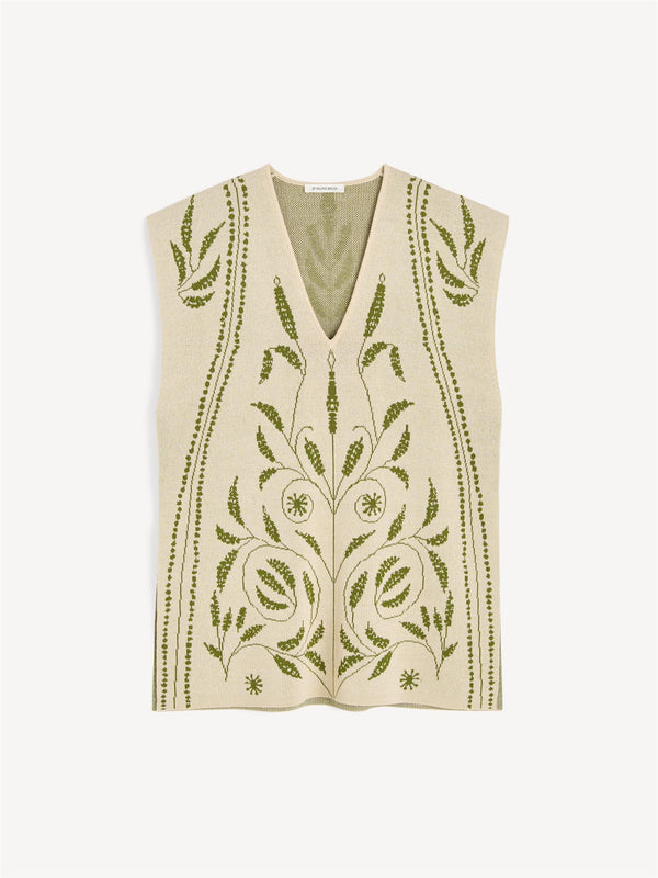 ISOLT Vest med Brodert Mønster