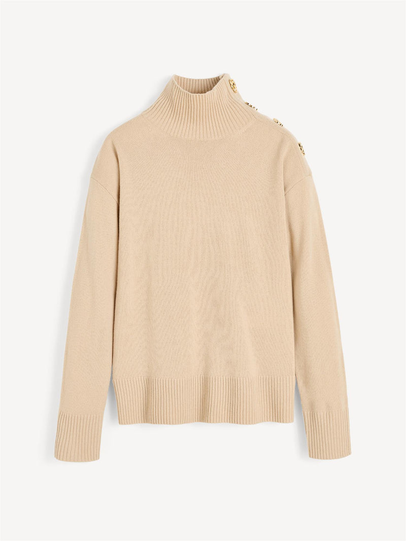 VANILLE Høyhalset genser i 100% ull Kremfarget