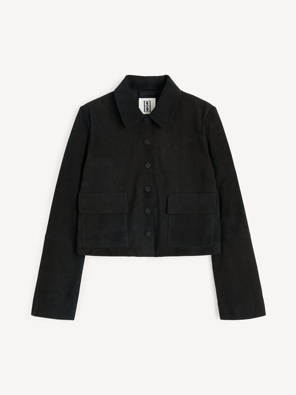 ANNIE Kort semsket jakke Sort