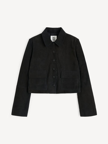 ANNIE Kort semsket jakke Sort