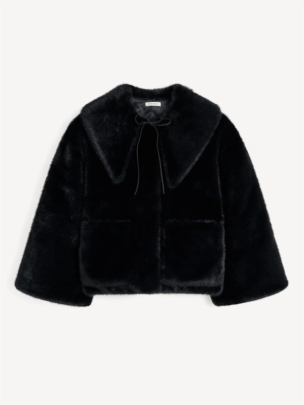 JACQUIE FAKE FUR Jakke Sort