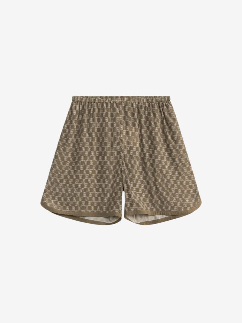 SIONI Shorts med monogram print i Silkemiks