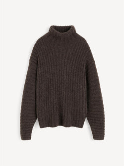 MAG Oversized Alpakka genser Mørkebrun