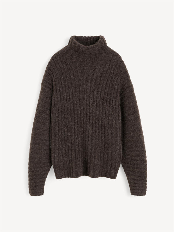 MAG Oversized Alpakka genser Mørkebrun