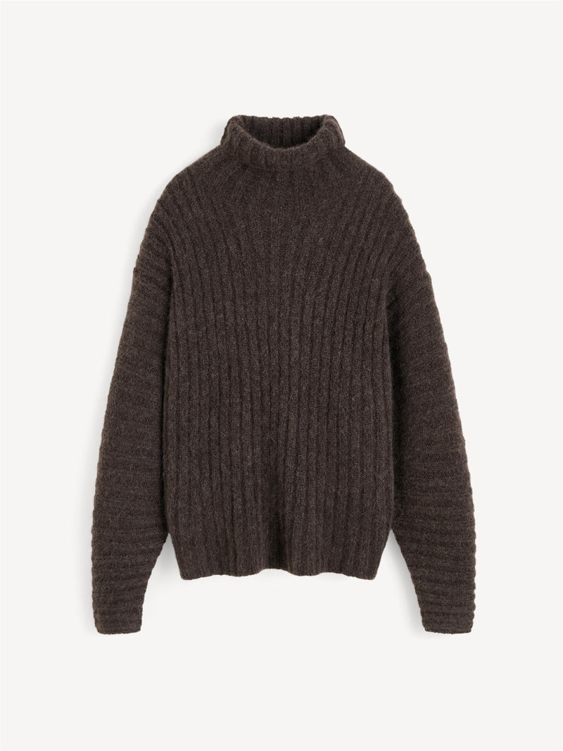 MAG Oversized Alpakka genser Mørkebrun