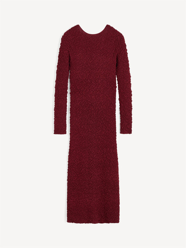 VENUS Lang kjole med struktur Burgunder