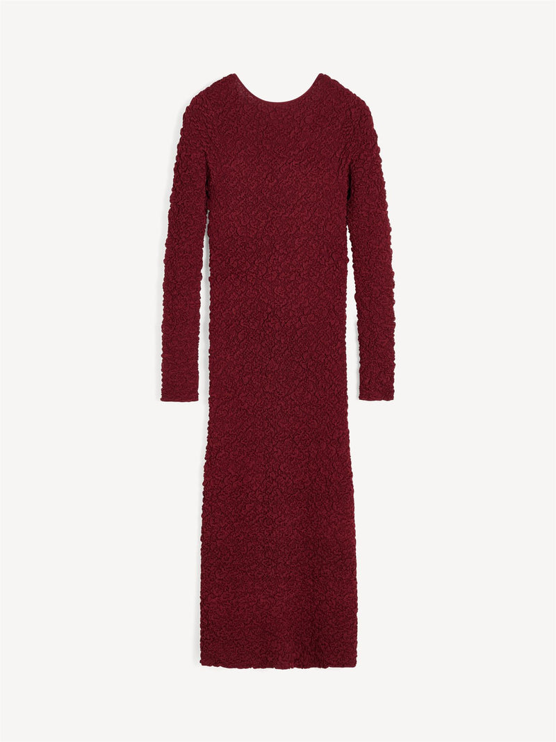 VENUS Lang kjole med struktur Burgunder