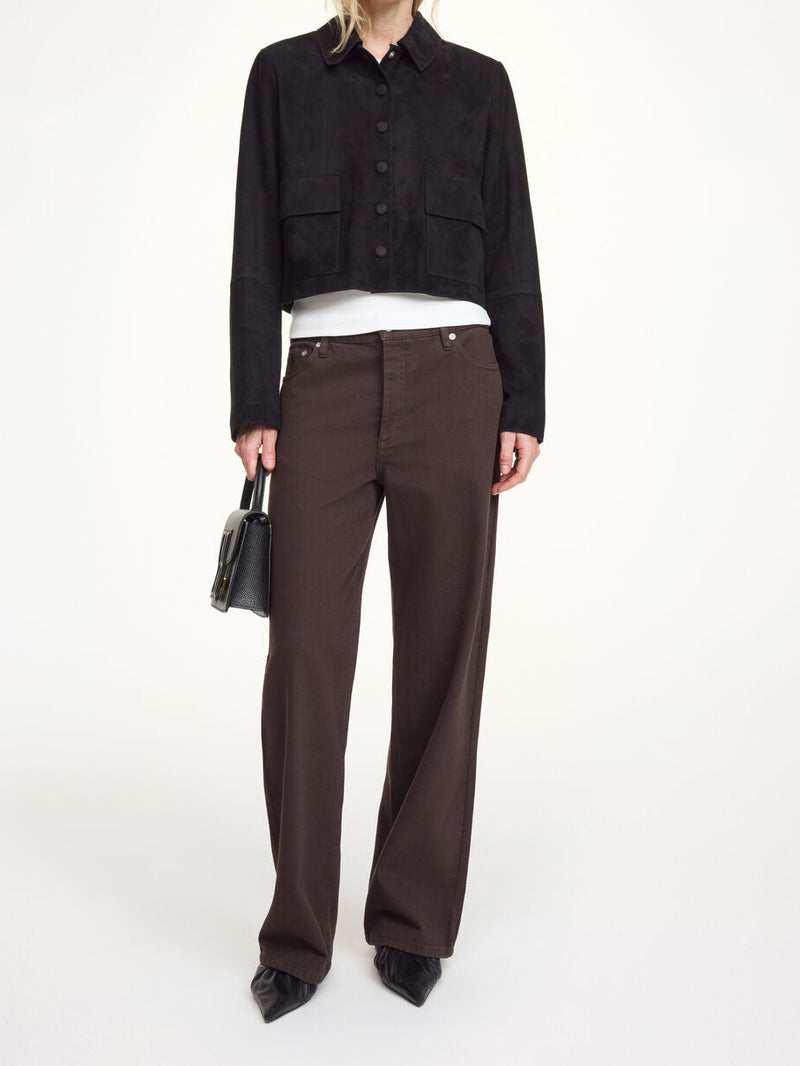 ANNIE Kort semsket jakke Sort