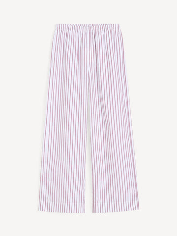 CABELLO Bomullsbukse, Hvit med burgunder Striper