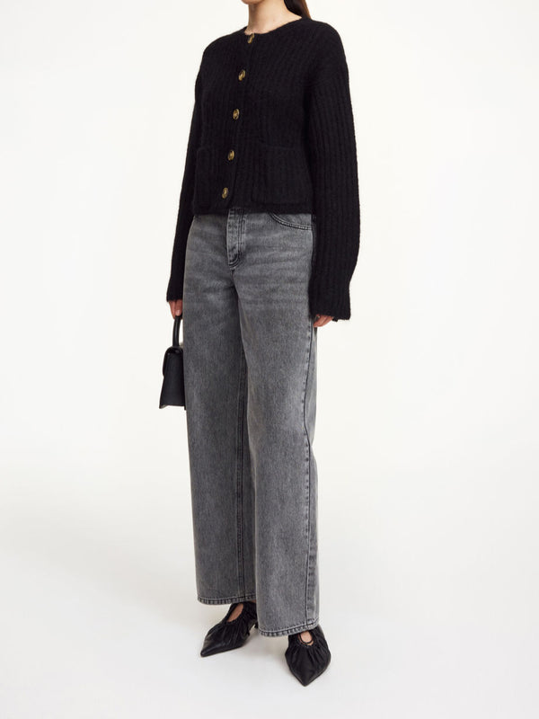 CIERROU RIB Cardigan Sort