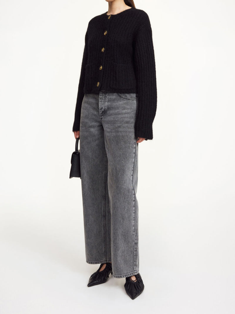 CIERROU RIB Cardigan Sort
