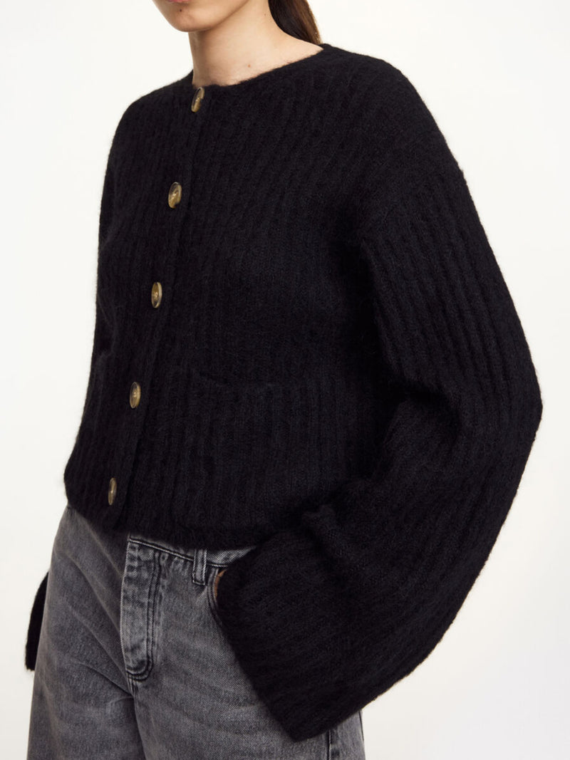 CIERROU RIB Cardigan Sort