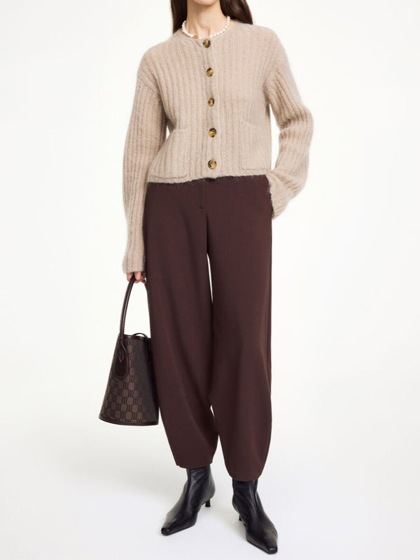 CIERROU RIB Cardigan Beige