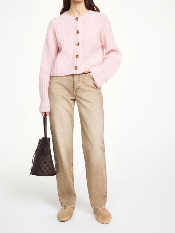 CIERROU RIB Cardigan Rosa