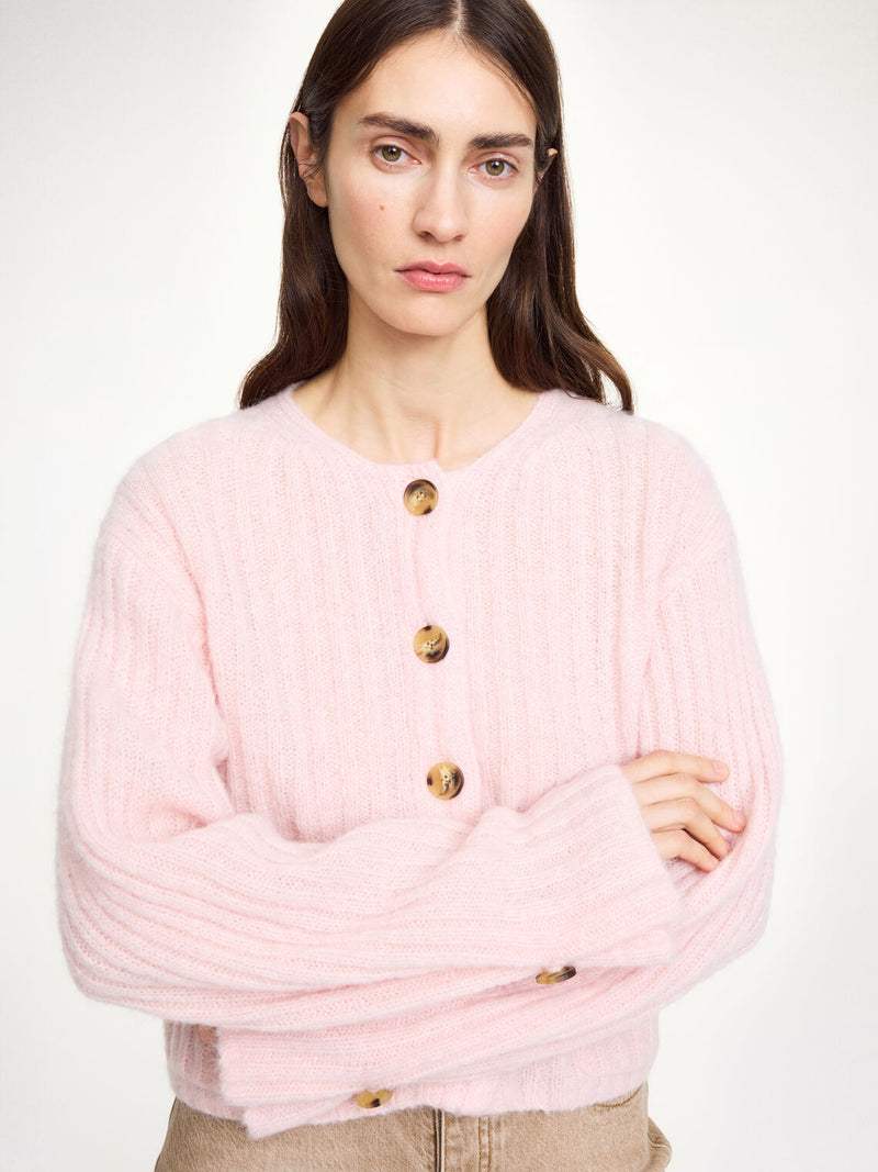 CIERROU RIB Cardigan Rosa