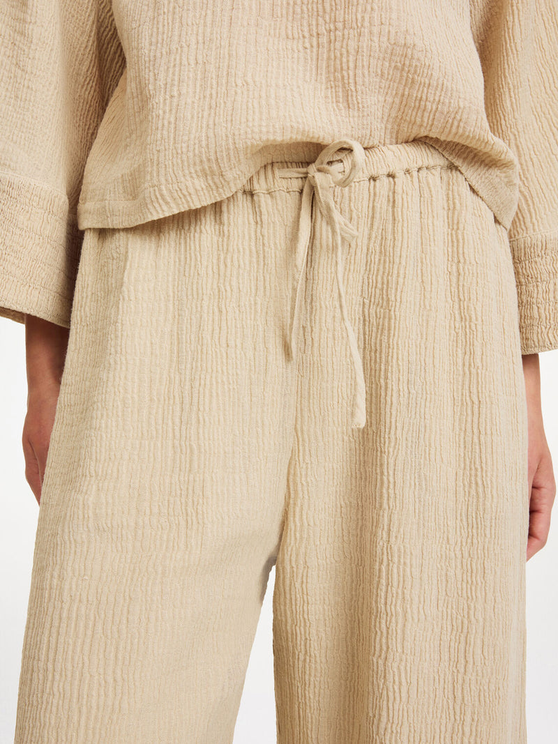 clorella, bukse, ramie, bomull, beige, By Malene Birger
