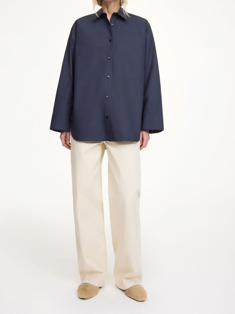 DERRIS Bomullsskjorte Mørkeblå