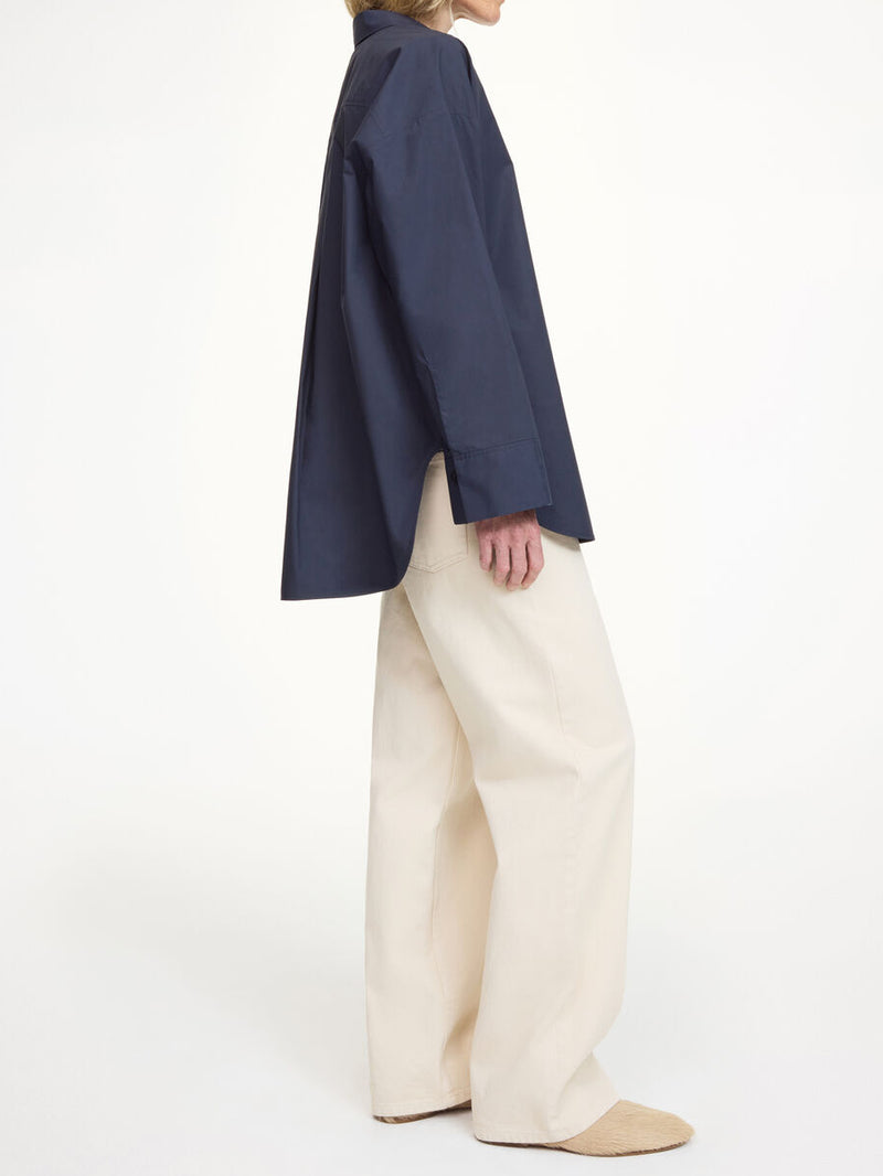 DERRIS Bomullsskjorte Mørkeblå