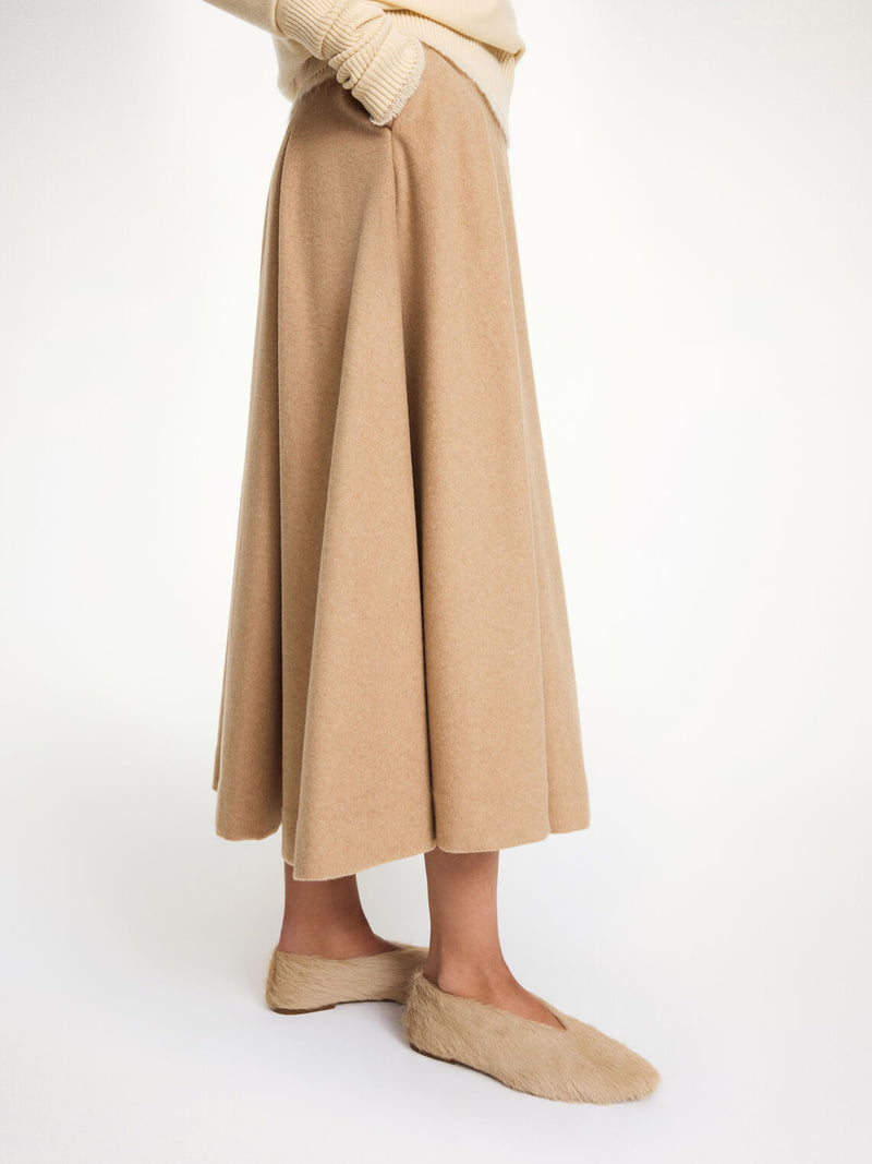 EDEN WOOL Ulleskjørt Lysebrun