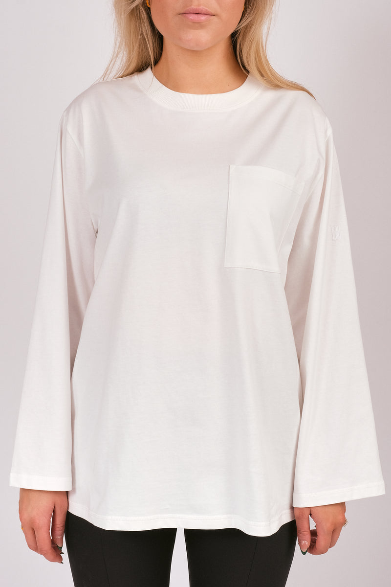 FAYEH Oversized Langermet t-skjorte Hvit