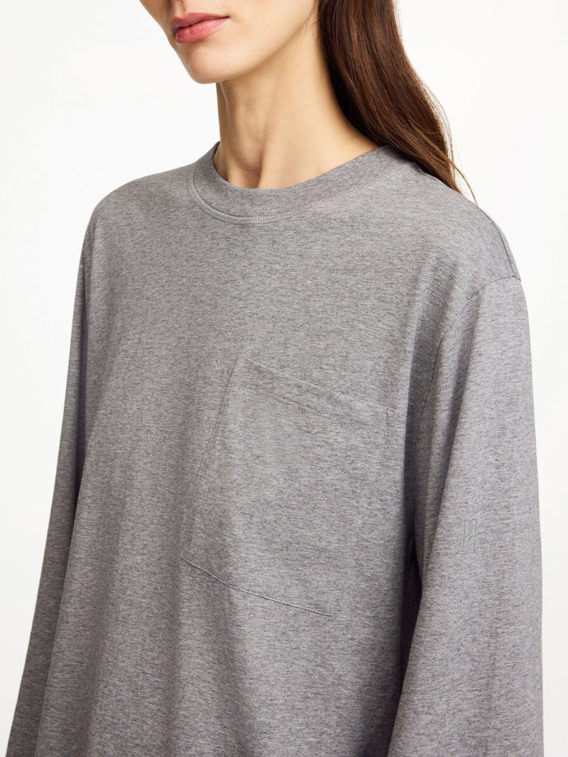 FAYEH Oversized Langermet t-skjorte Grå