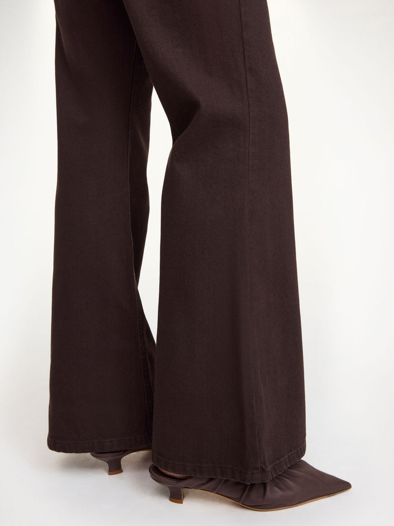 HOUSTON Jeans med utsvingte ben Mørkebrun