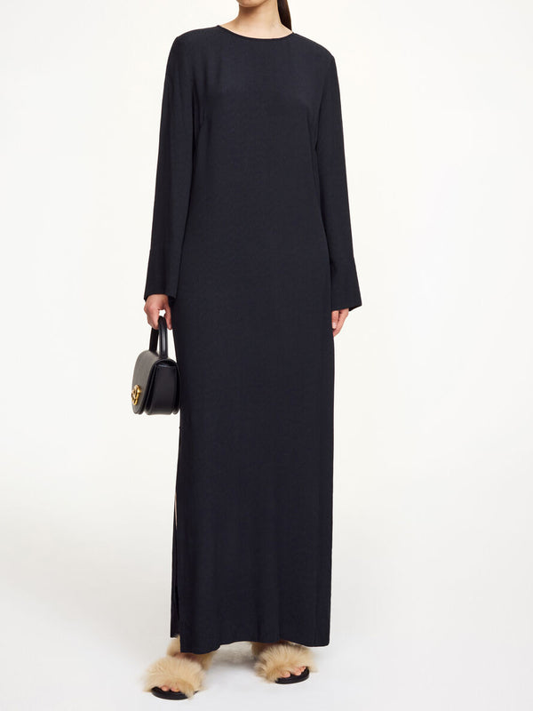 KALLAS Lang kjole Sort