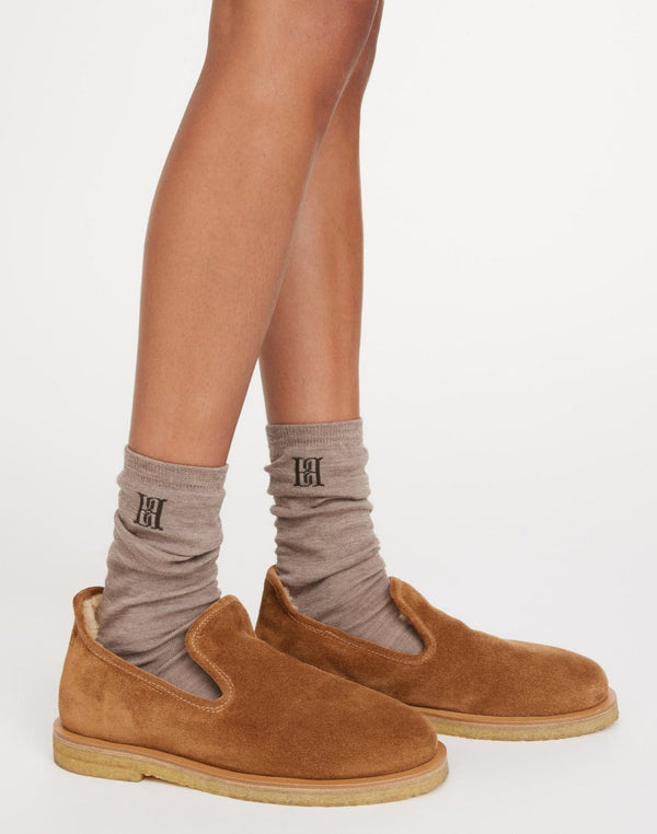 leiann, sokke, ull, polyamid, brun, by malene birger
