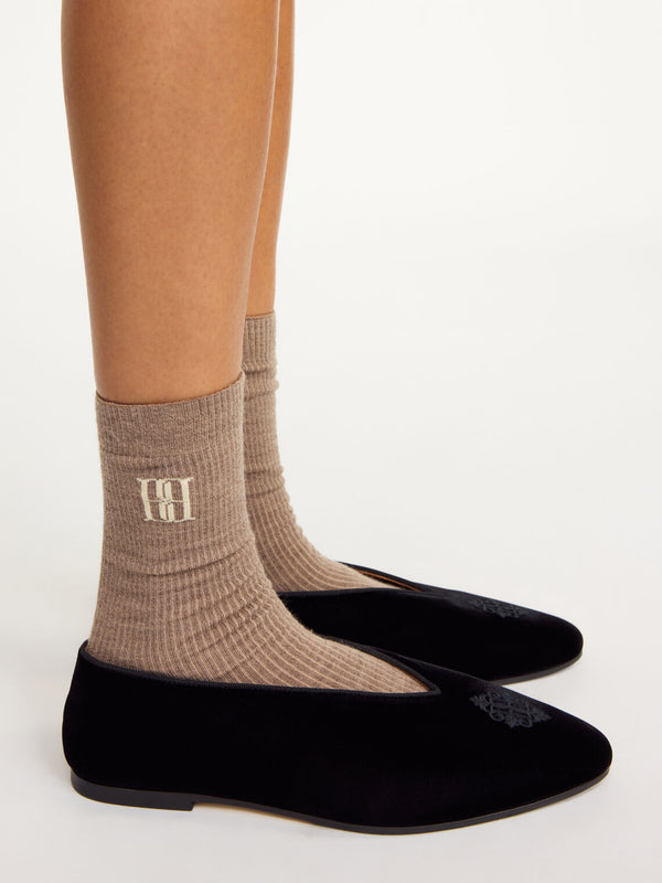leiano, sokke, ull, polyamid, brun, by malene birger