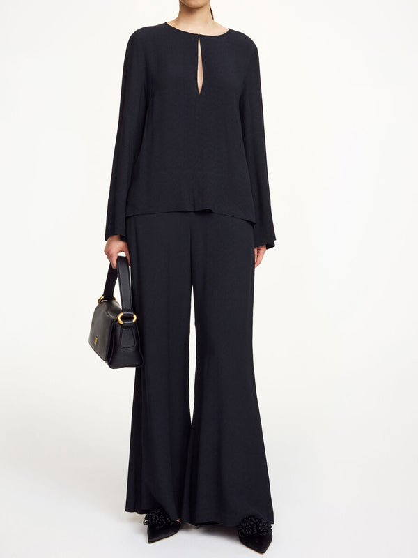 LUCEE Bukse med lett struktur Sort