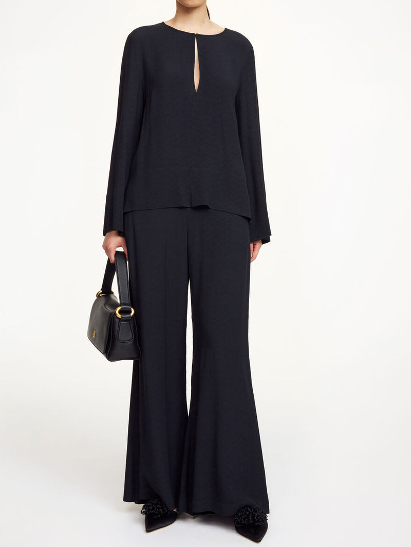 LUCEE Bukse med lett struktur Sort