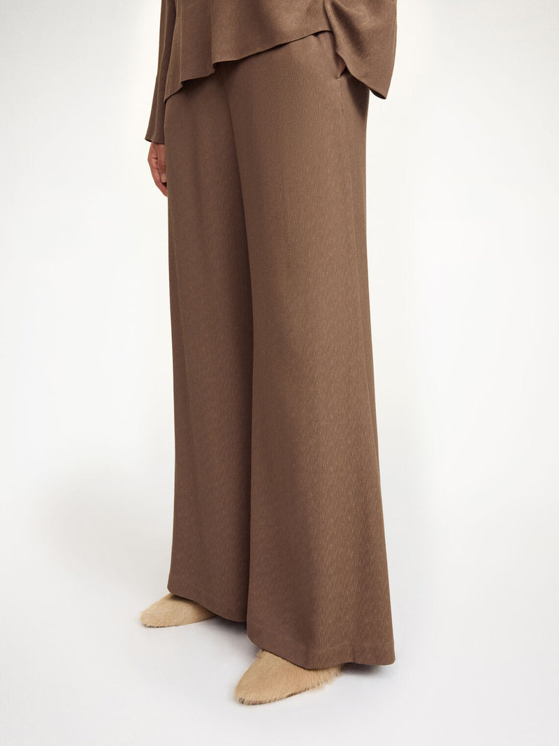 LUCEE Bukser med lett struktur Brun