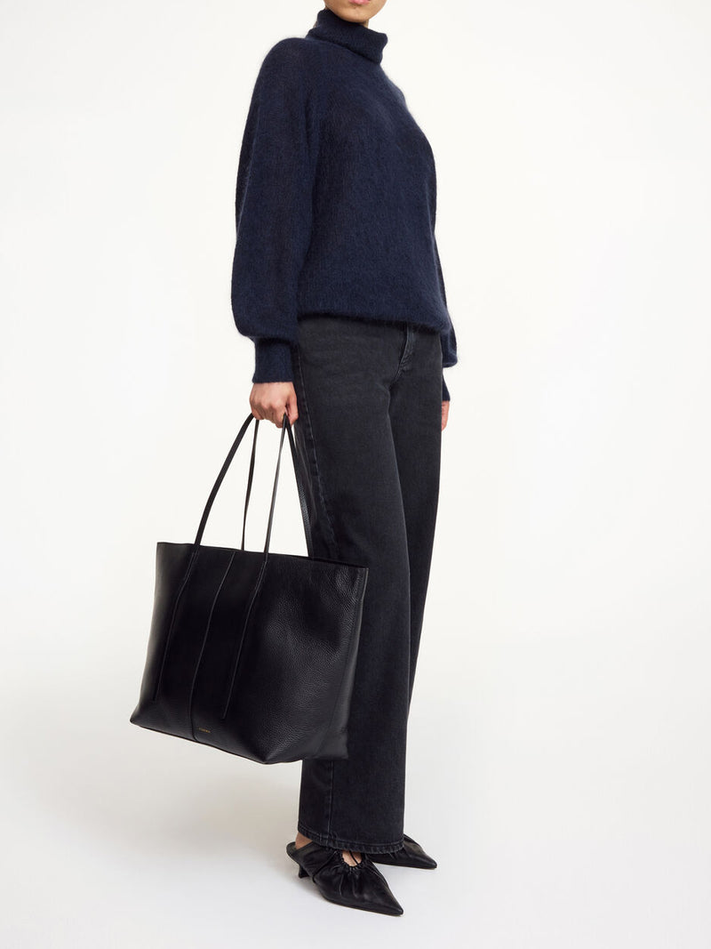 MAGOO Høyhalset Mohair genser Mørkeblå