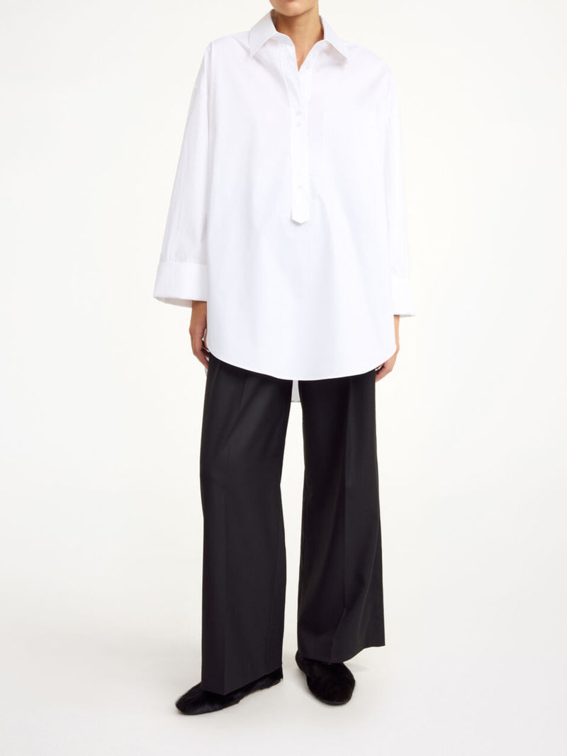 MAYE Oversized Skjorte i organisk bomull Hvit