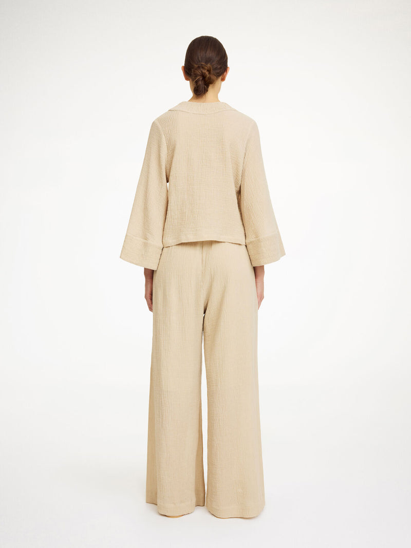 moon, bluse, ramie, bomull, beige, by malene birger