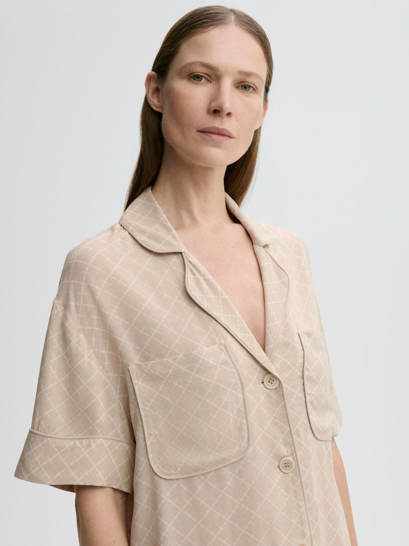NANNA Kortermet bluse Beige