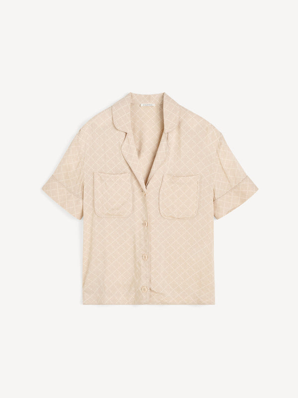 NANNA Kortermet bluse Beige