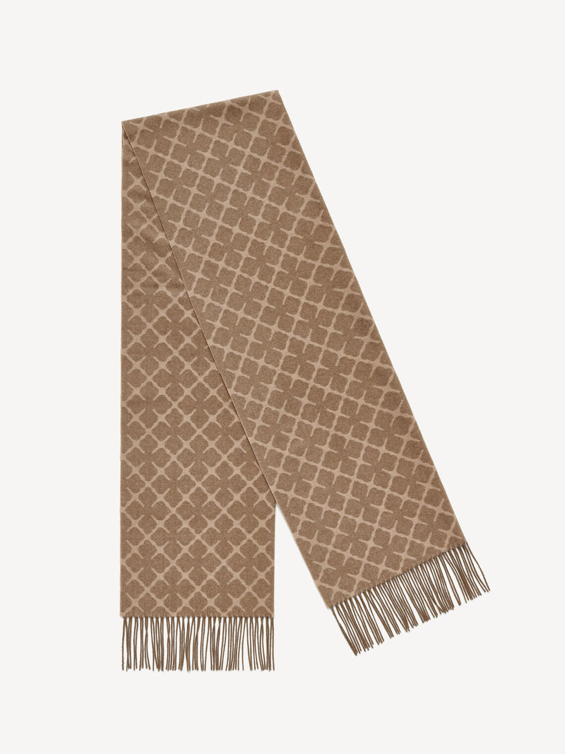 ORTEGA Ull Skjerf Lys Brun og beige