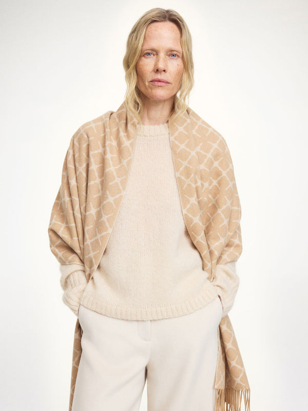 ORTEGA Ull skjerf Beige